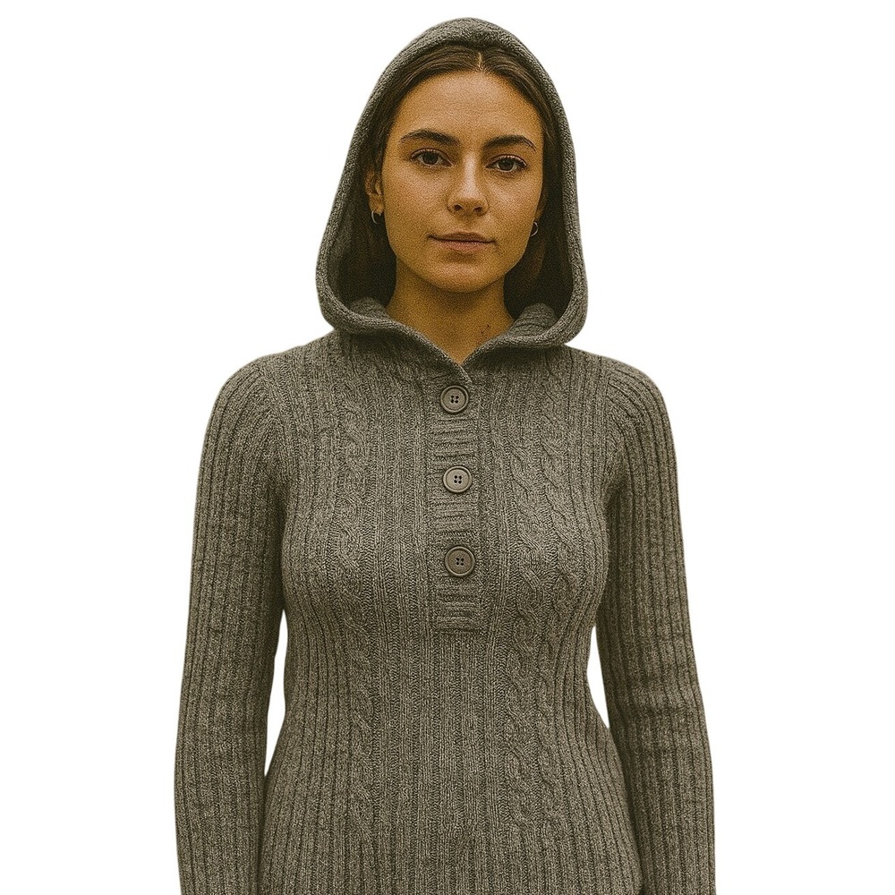 Hollister Cable Knit gray sweater Y2K Bella‎ swan twilightcore style M no tag